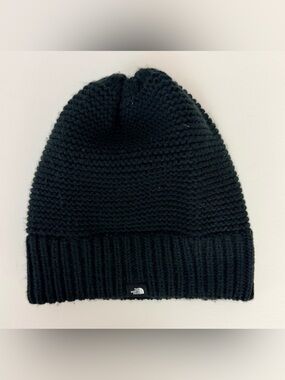 The North Face Woman’s Winter One Size Black Knit Beanie w/Ribbed Trim  Hat